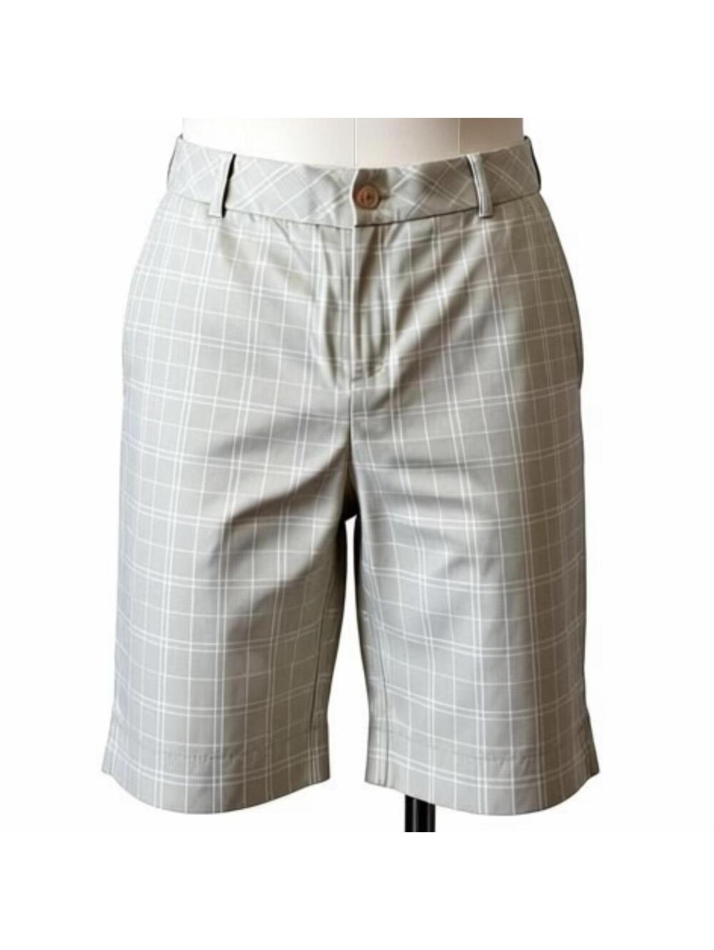 Ashworth Women's Beige Plaid Golf Shorts Size US 12